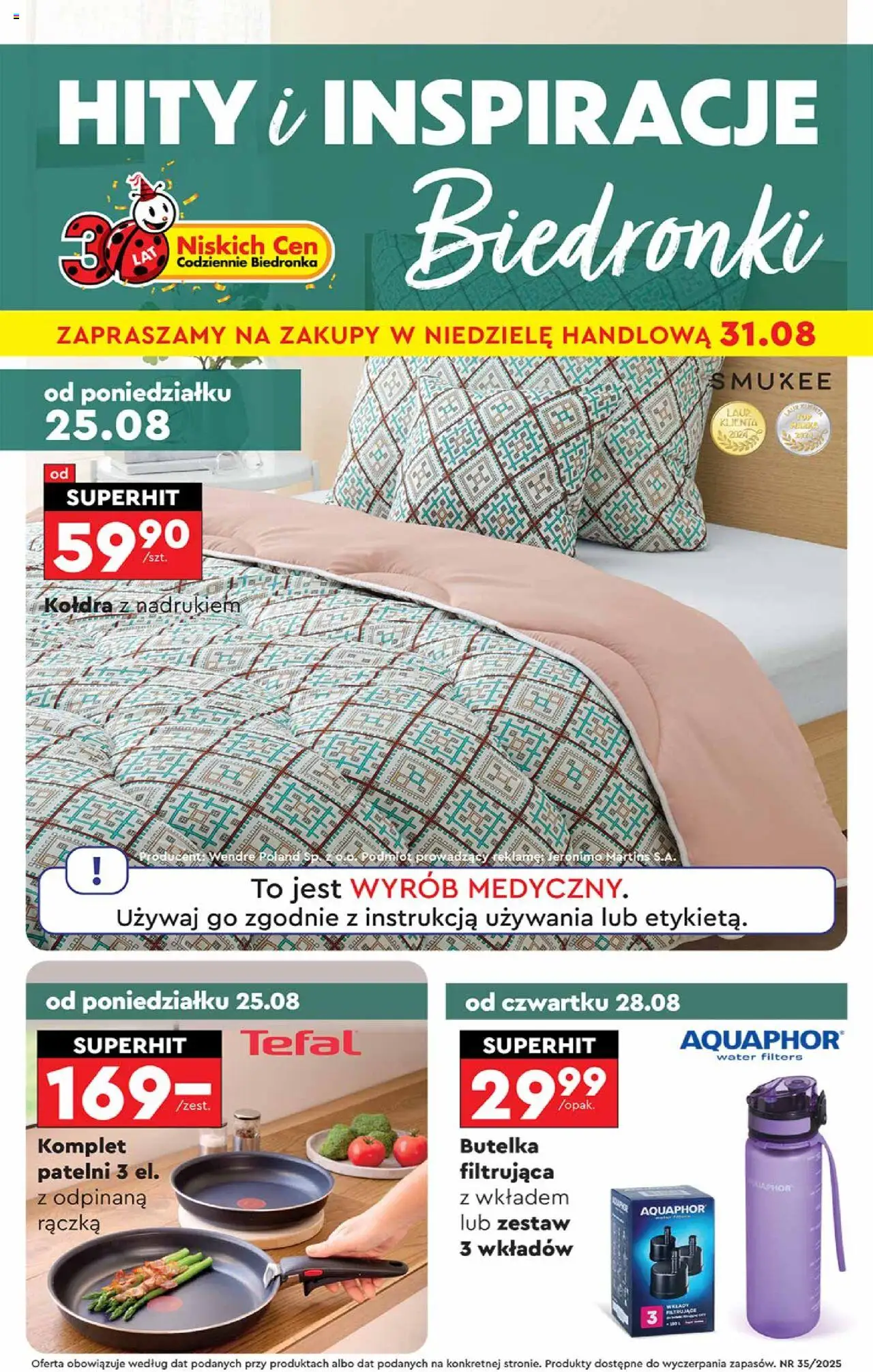 Biedronka gazetka promocyjna 25.08.2025 - "Hity i inspiracje" - Numer strony 1