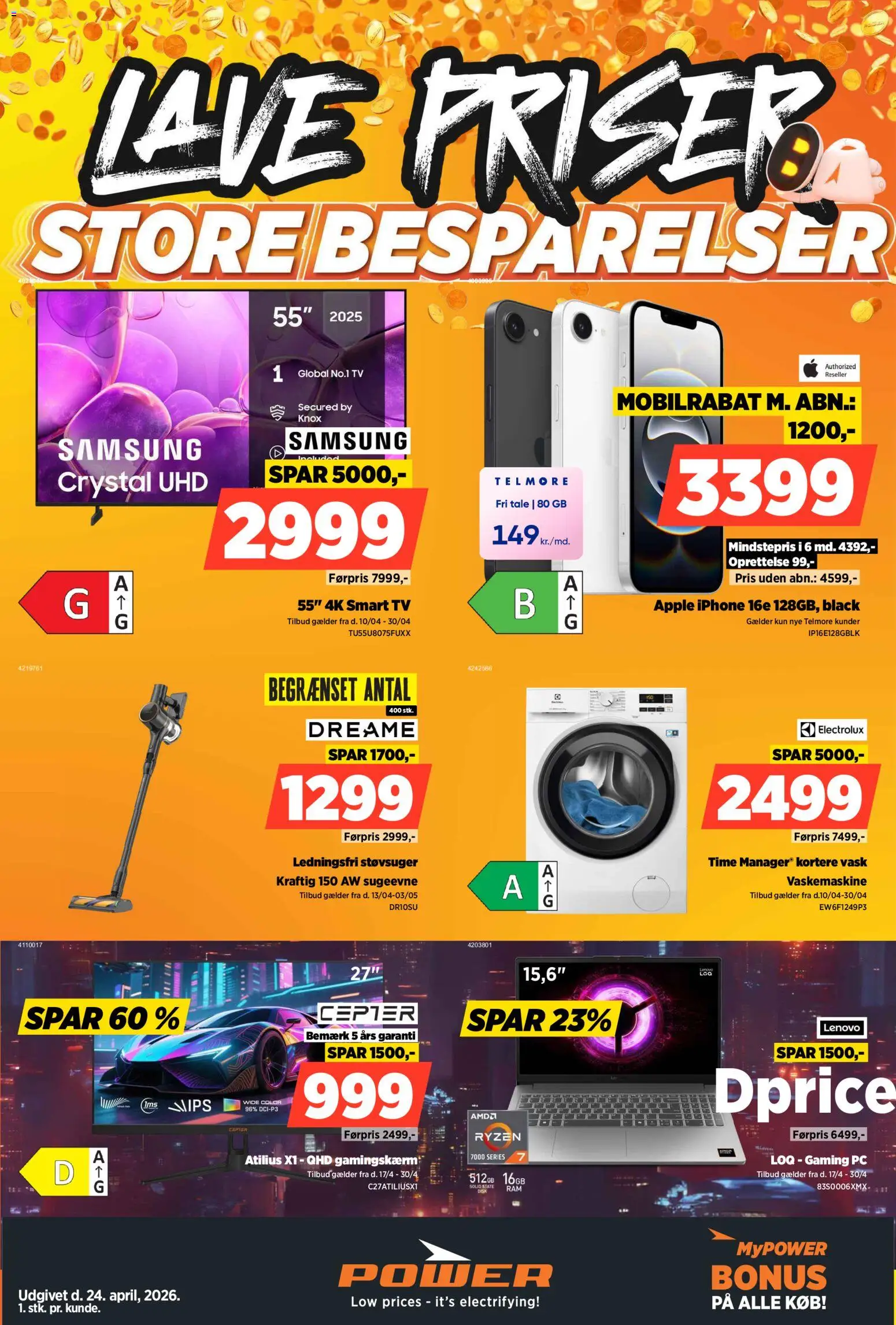 Eksempel på tilbudsavis Power - Lave priser fra butik Power gyldig fra 24/04/2026