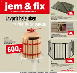 Forhåndsvis Kundeavis fra butikk Jem & Fix gyldig fra 21/09/2025