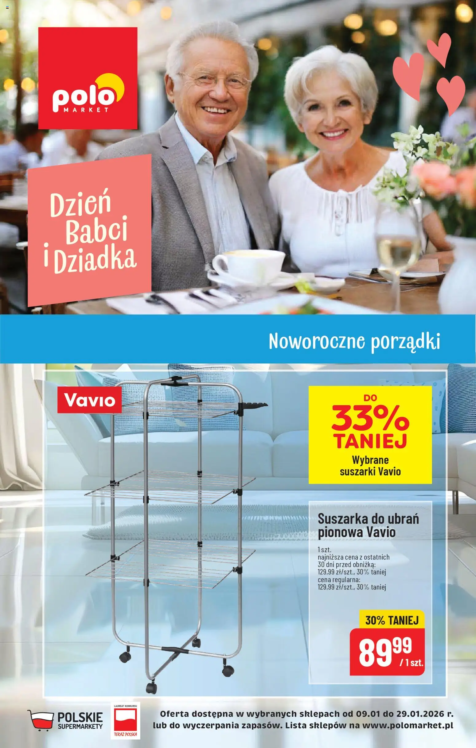 Pogląd gazetki "Dzień Babci i Dziadka" ze sklepu POLOmarket ważnej od 09.01.2026 - Suszarka