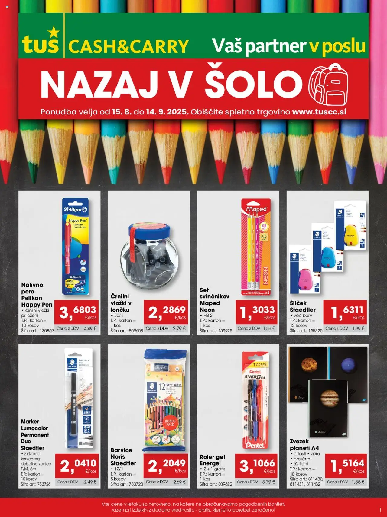 Tuš Katalog cash & carry nazaj v šolo od 15.08.2025 - aktualna ponudba - stran 1