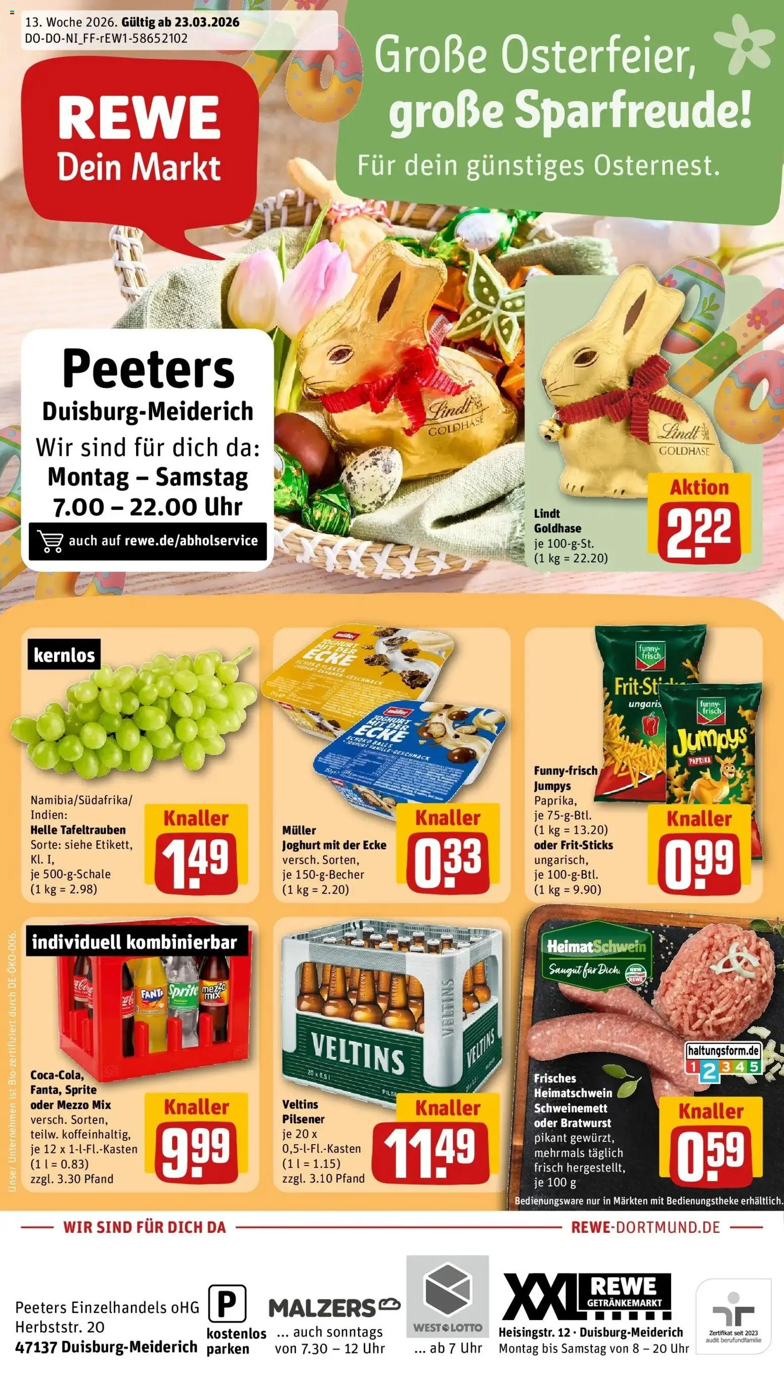 Vorschau von dem Prospekt des Geschäftes Rewe, gültig ab dem 23.03.2026