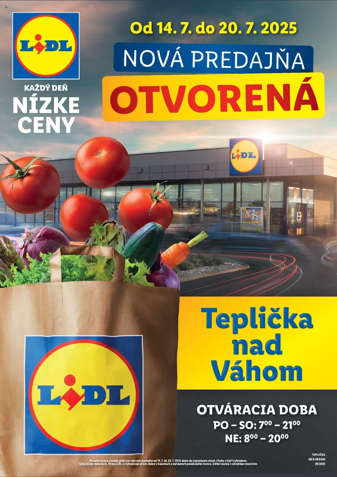 Nový LIDL leták od 14.07.2025 > Nová predajňa v Tepličke nad Váhom online