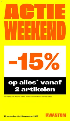 Voorbeeld van Weekend Actie Folder van winkel Kwantum geldig vanaf 25-09-2025