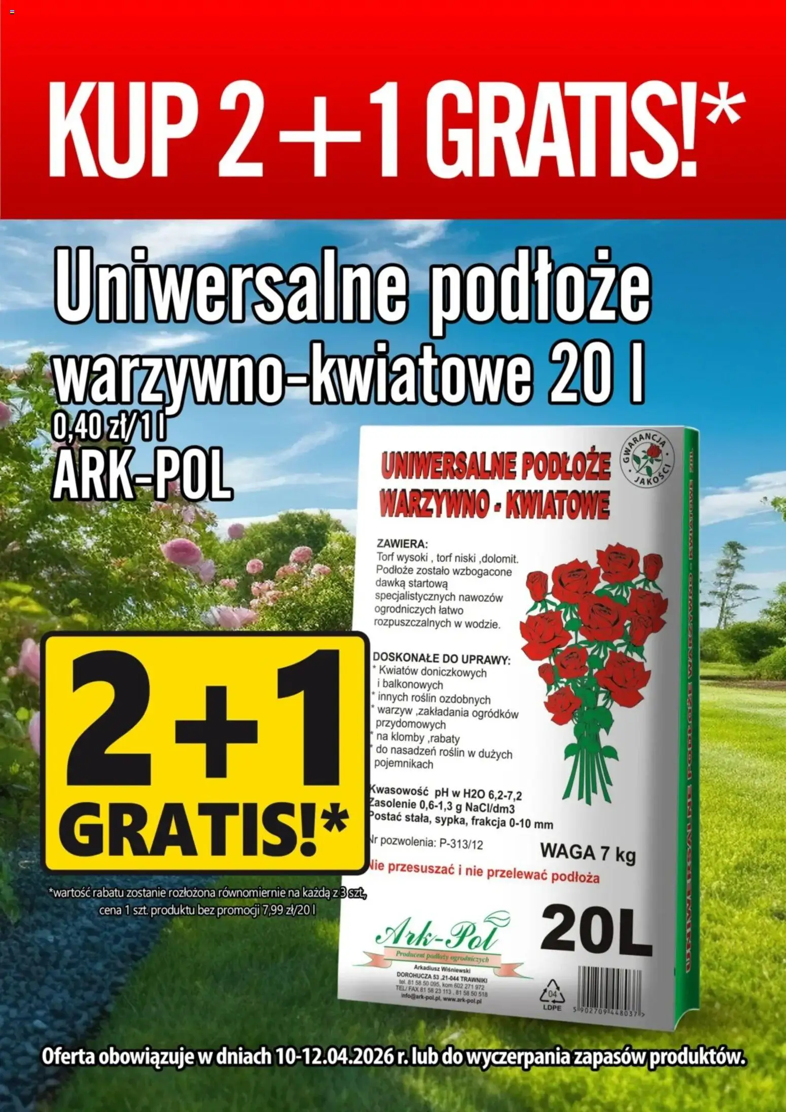 Pogląd gazetki "Prim Market promocja - Uniwersalne Podłoże Warzywno-Kwiatowe 20l" ze sklepu Prim Market ważnej od 10.04.2026