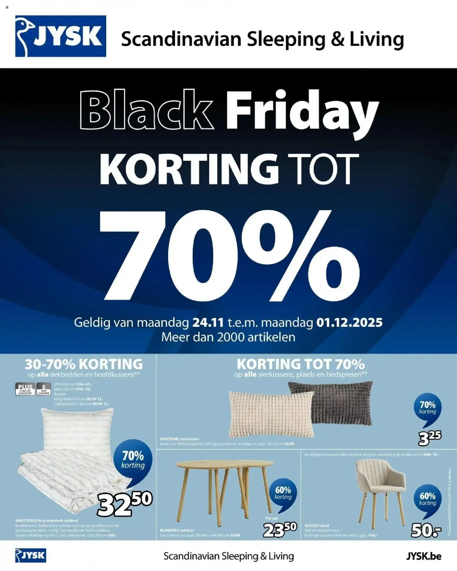 Voorbeeld van Black Friday van winkel JYSK geldig vanaf 23/11/2025