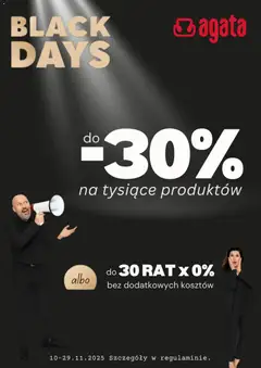 Pogląd gazetki "Black Friday" ze sklepu Salony Agata ważnej od 10.11.2025