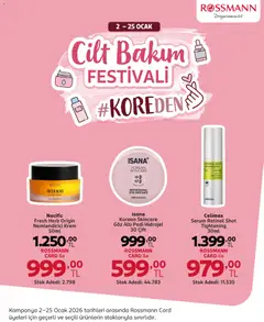 Rossmann Cilt Bakım Festivali 02.01.2026 - Broşürünün önizlemesi