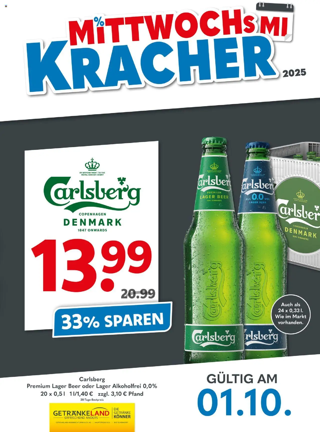 Getränkeland Mittwochs Kracher (vom 01.10.2025 - 01.10.2025) - Carlsberg