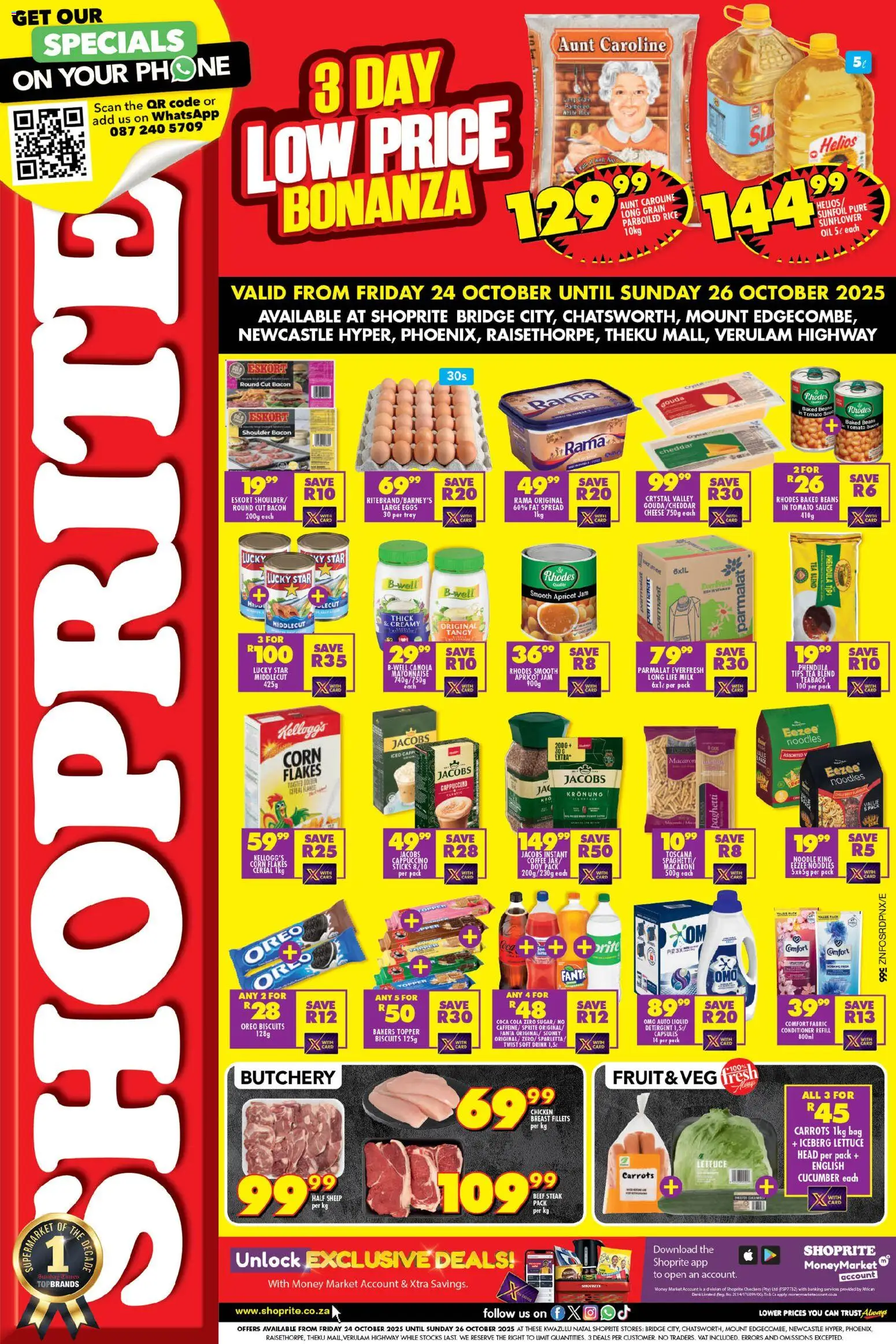 Shoprite Kwazulu-Natal - Shoprite Low Price Bonanza Exclusive 24/10 - 26/10/2025 >> Catalogue