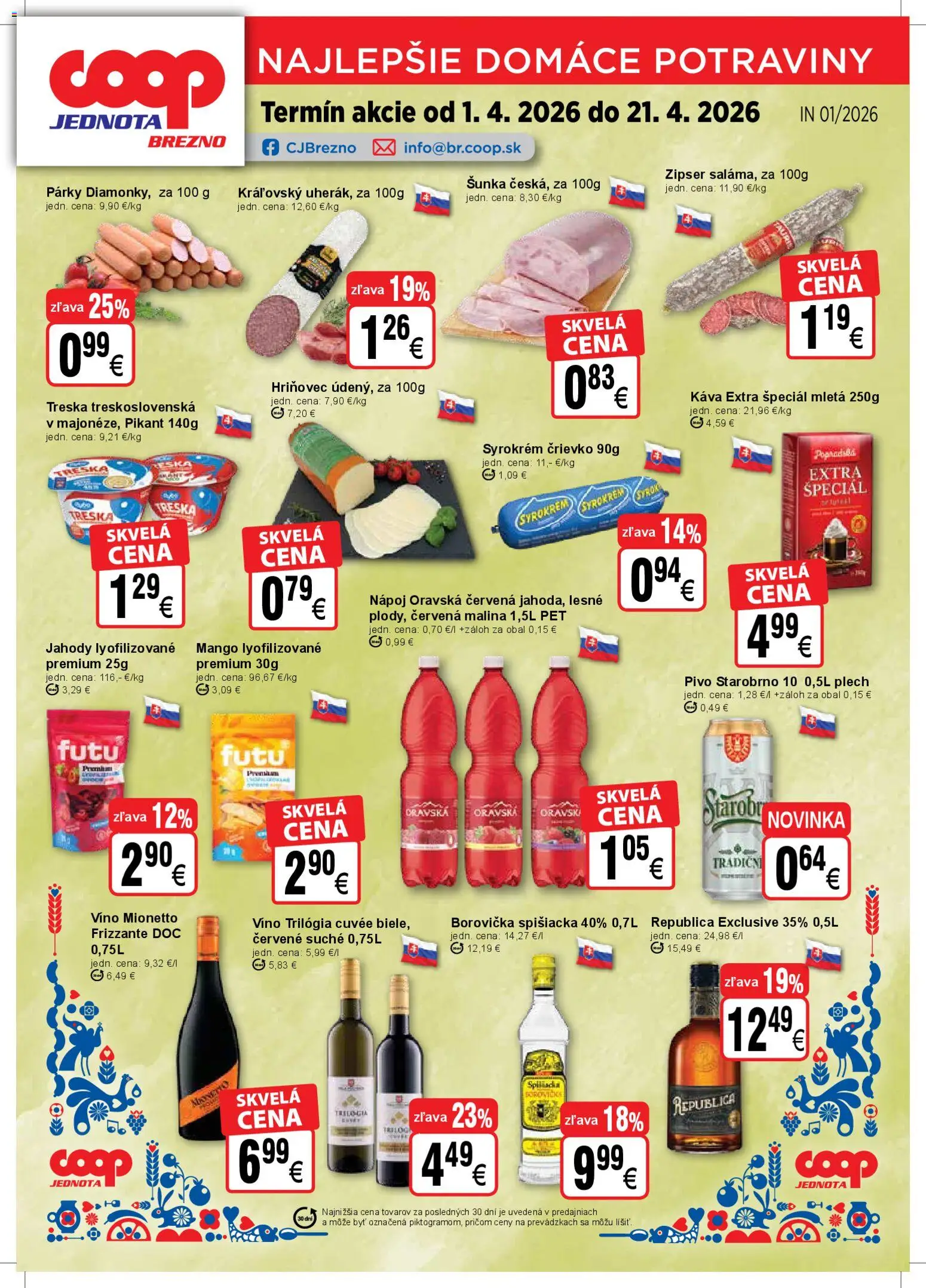 Náhľad COOP Jednota letáku platného od 01.04.2026