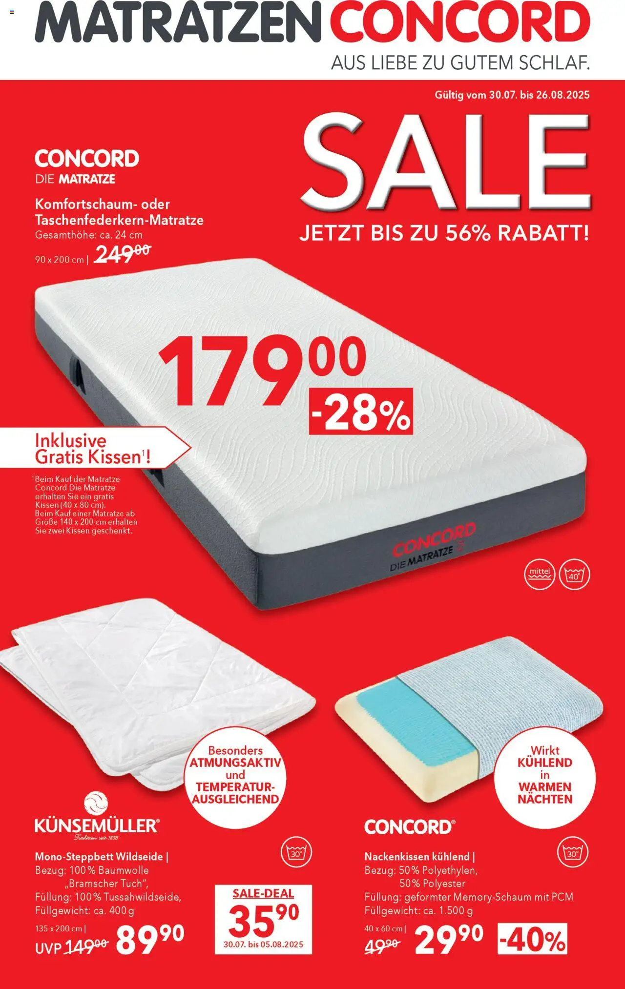 Matratzen Concord Prospekt (vom 30.07.2025 - 26.08.2025)