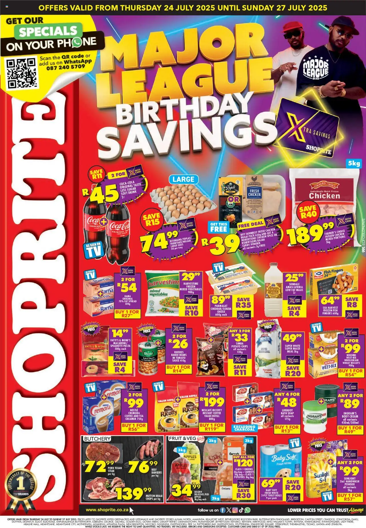 Shoprite Eastern Cape - Major League Birthday Deals 24/07 - 27/07/2025 >> Catalogue