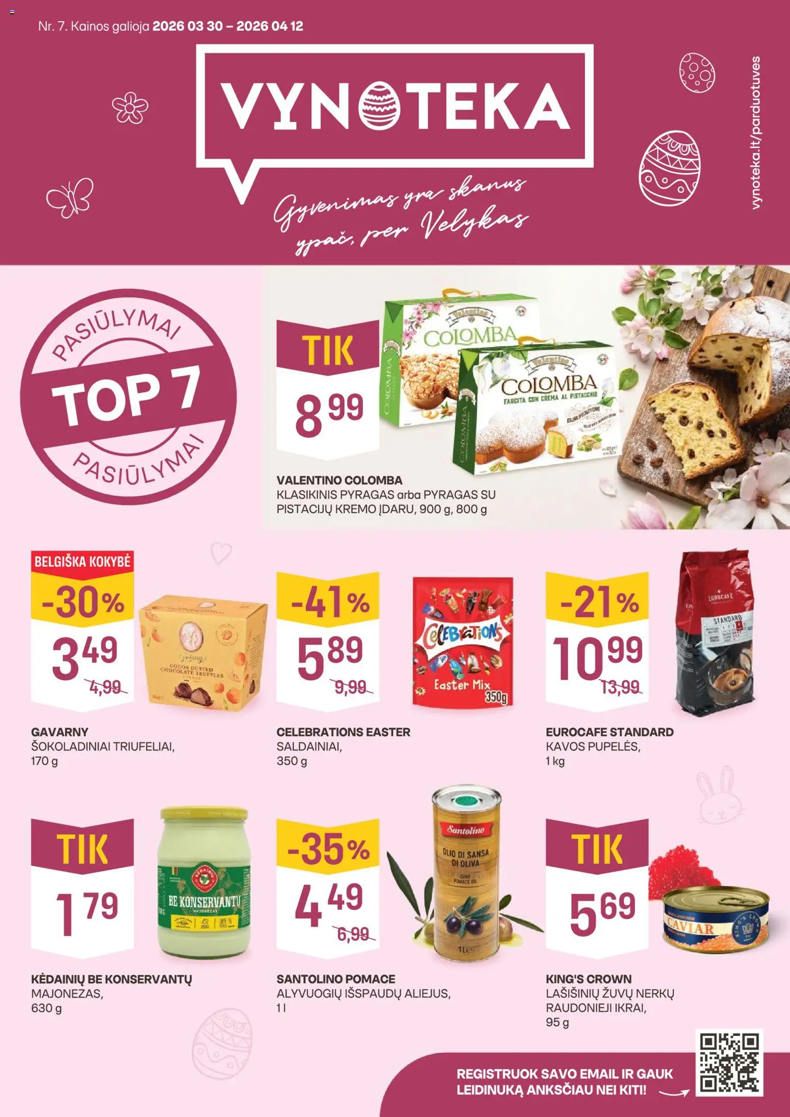 VYNOTEKA parduotuvės leidinio VYNOTEKA leidinys galiojančio nuo 2026.03.30 peržiūra