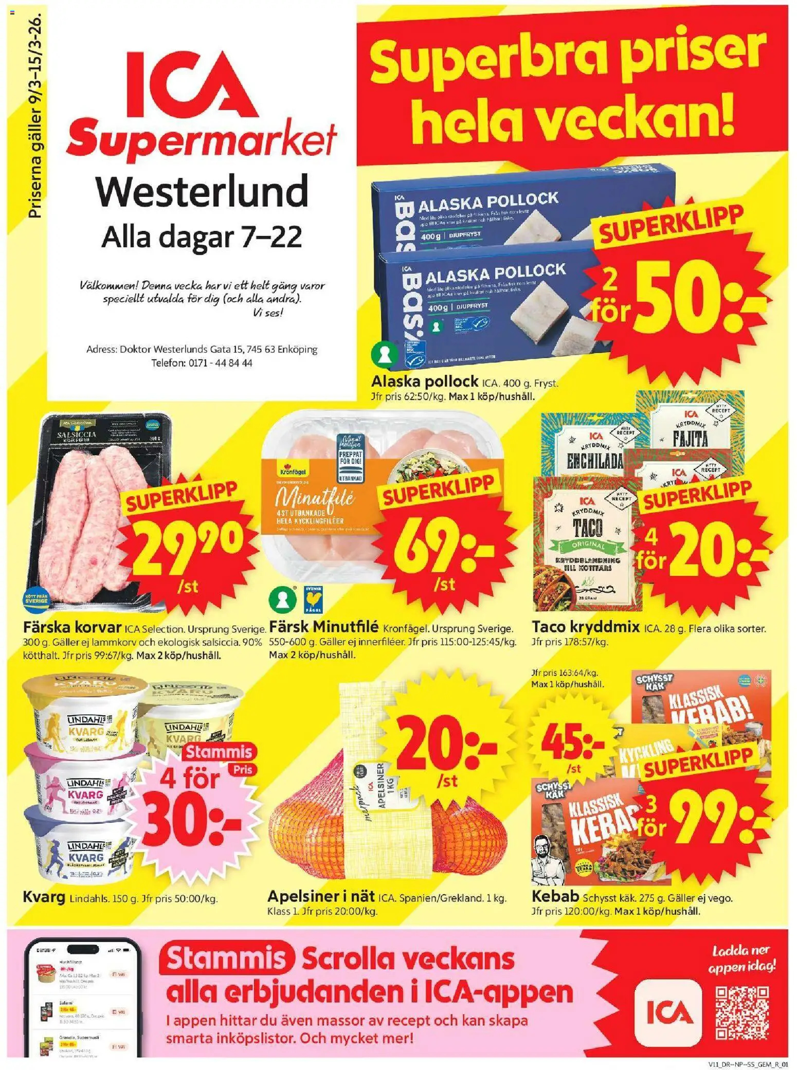 Förhandsgranska reklamblad Enköping från butik ICA Supermarket gäller från 09/03/2026
