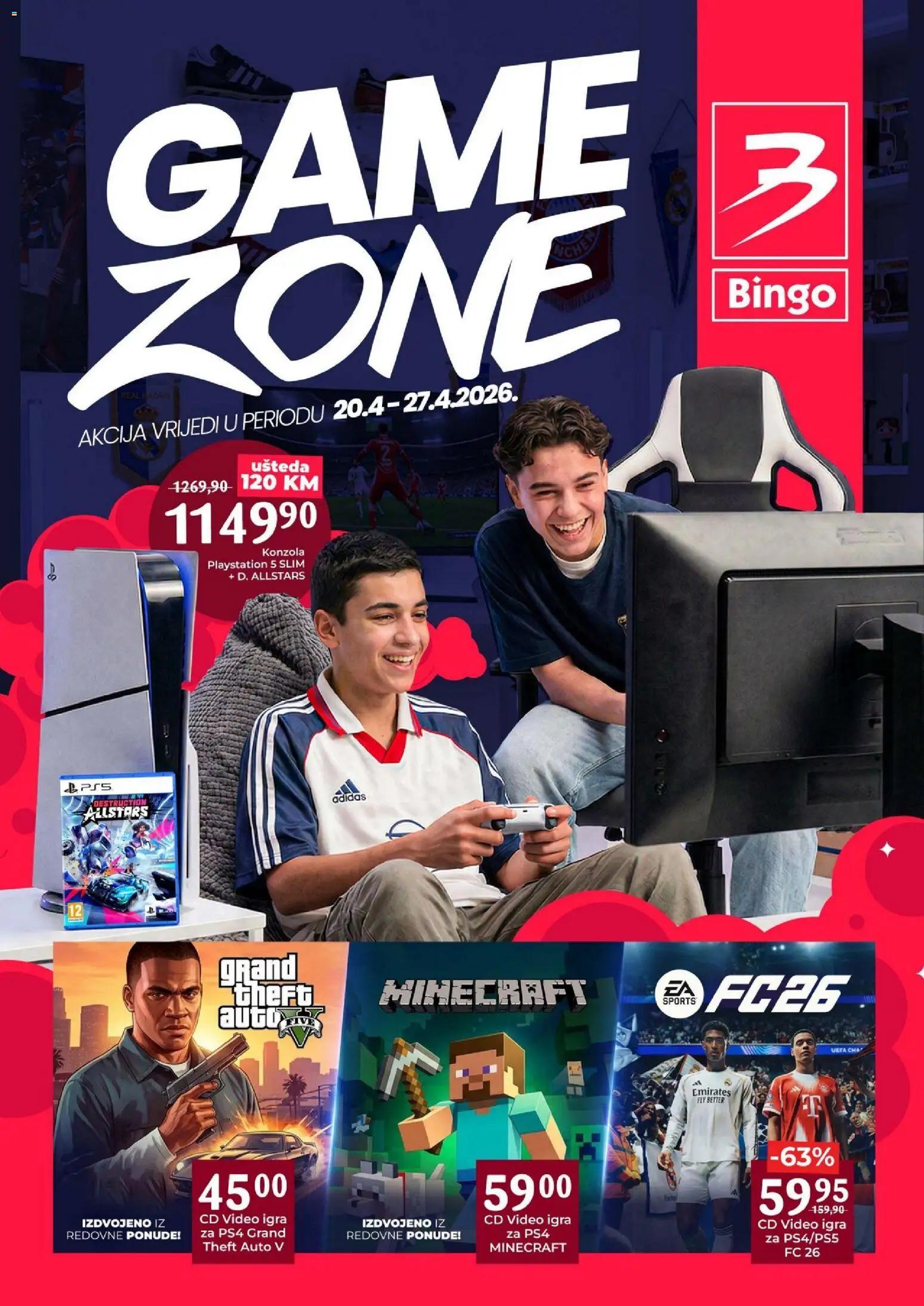 Pregled letka Bingo Game Zone trgovine Bingo vrijedi od 20.04.2026