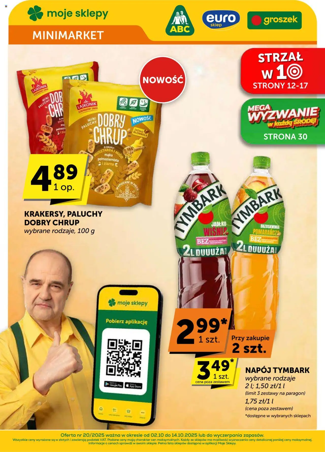 Groszek Minimarket od 02.10.2025 - Nowa Gazetka - Numer strony 1 - Groszek, Tymbark, Mąka, Miód, Brzoskwinia, Mąka pełnoziarnista