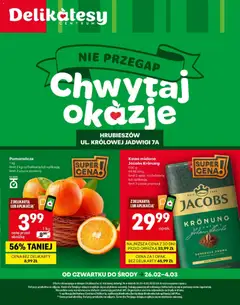 Pogląd gazetki "Hrubieszów Otwarcie" ze sklepu Delikatesy Centrum ważnej od 26.02.2026