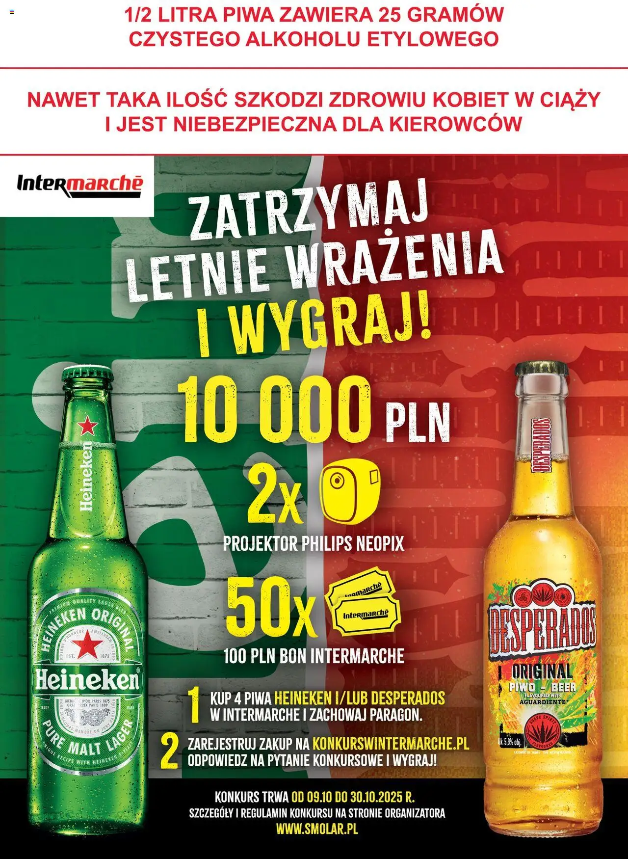 Intermarche Konkurs - Zatrzymaj letnie wrażenia od 09.10.2025 - Nowa Gazetka - Numer strony 1 - Piwo, Desperados, Heineken