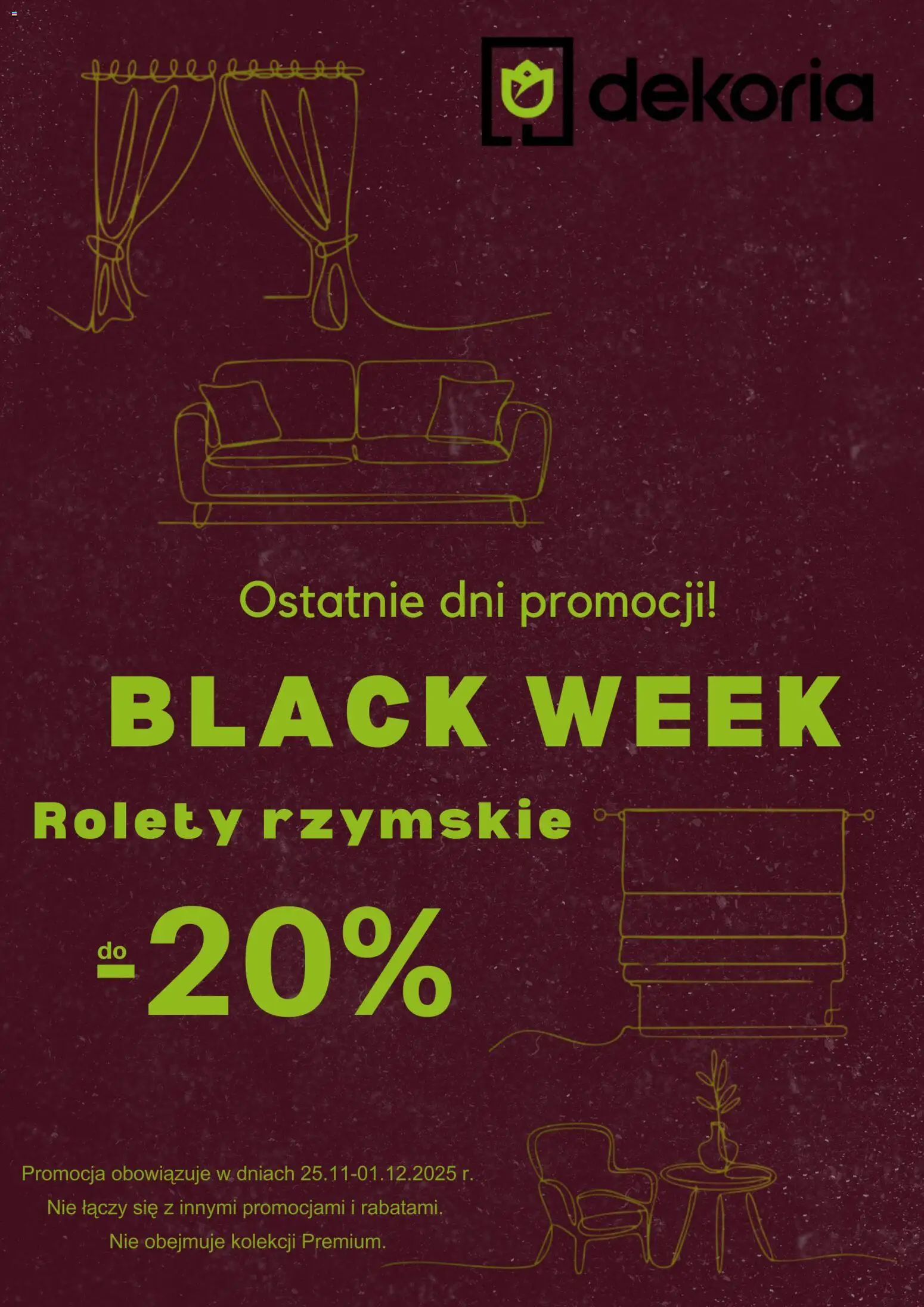 Pogląd gazetki "Black Friday" ze sklepu Dekoria ważnej od 25.11.2025