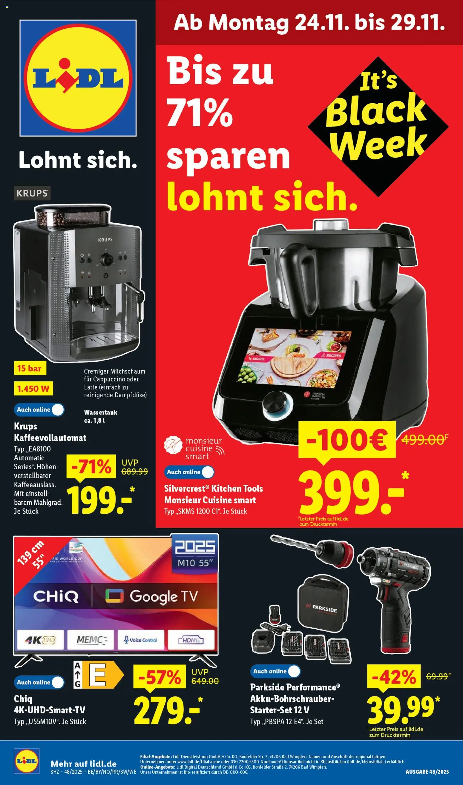 Vorschau von dem Prospekt des Geschäftes Lidl, gültig ab dem 24.11.2025