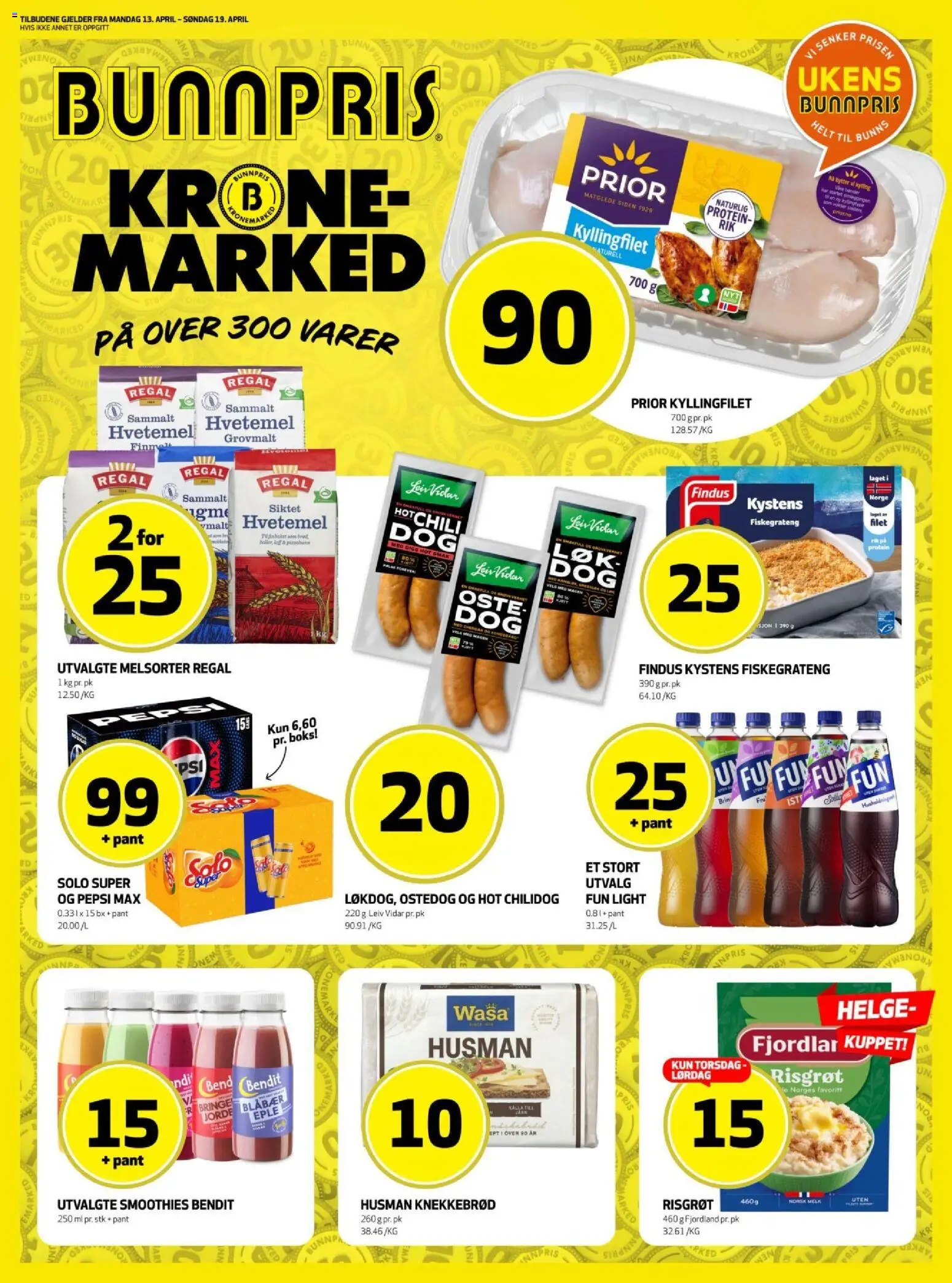 Forhåndsvis Bunnpris kundeavis fra butikk Bunnpris gyldig fra 13/04/2026