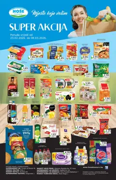 Pregled letka Super akcija trgovine Hoše komerc vrijedi od 23.02.2026