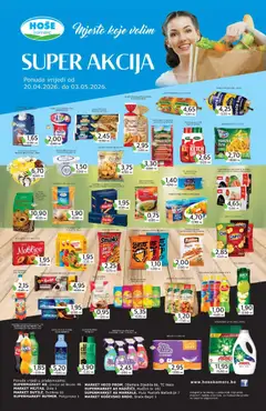 Pregled letka Hoše komerc super akcija trgovine Hoše komerc vrijedi od 20.04.2026