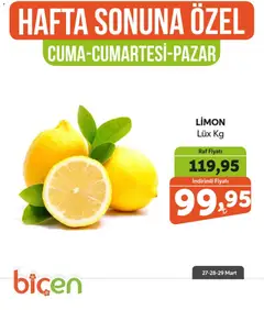Biçen Market Biçen Market - Hafta Sonuna Özel 27.03.2026 - Broşürünün önizlemesi