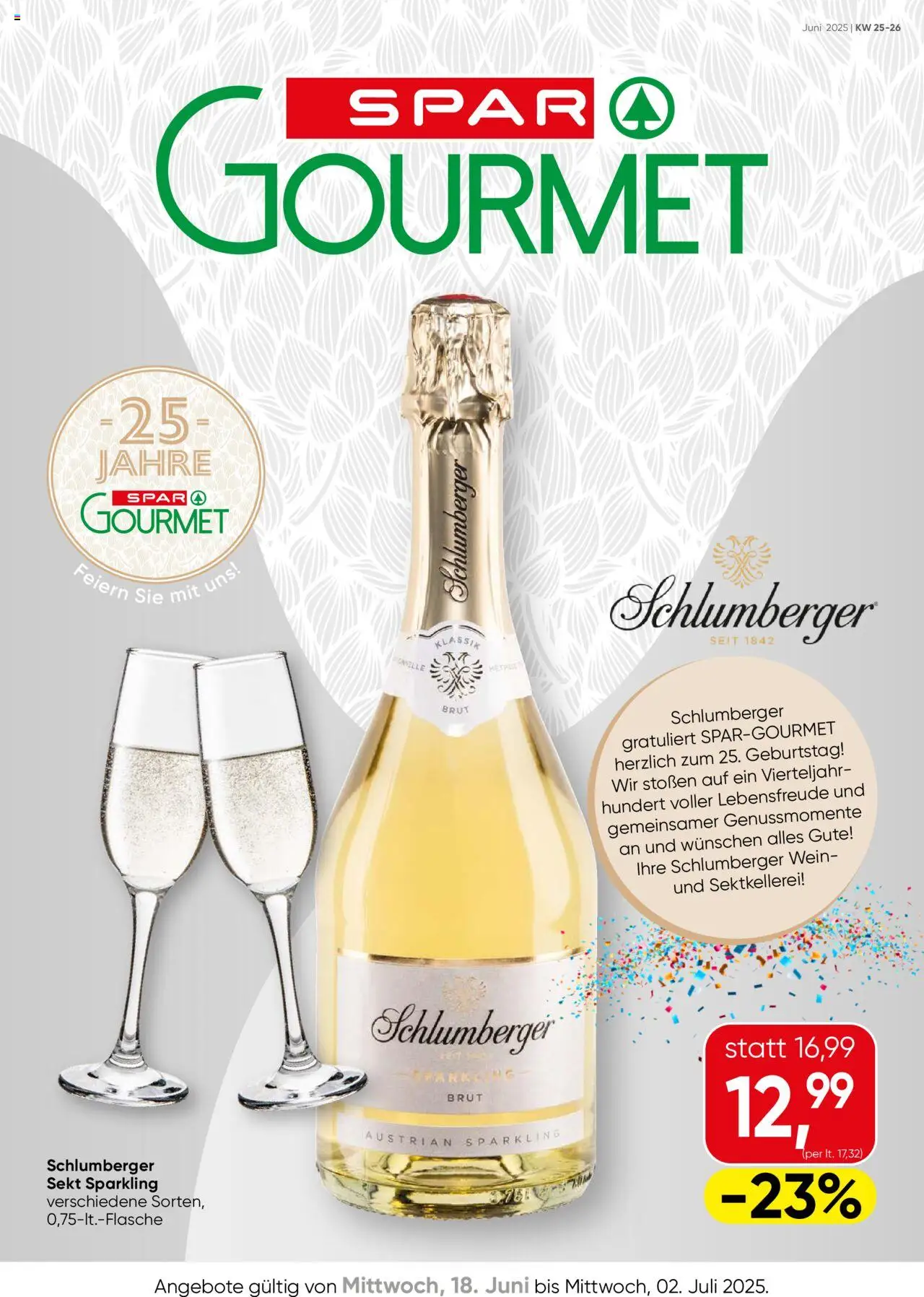  SPAR Gourmet Flugblatt ab (18.06.2025 - 02.07.2025) - Seite 1 - Wein