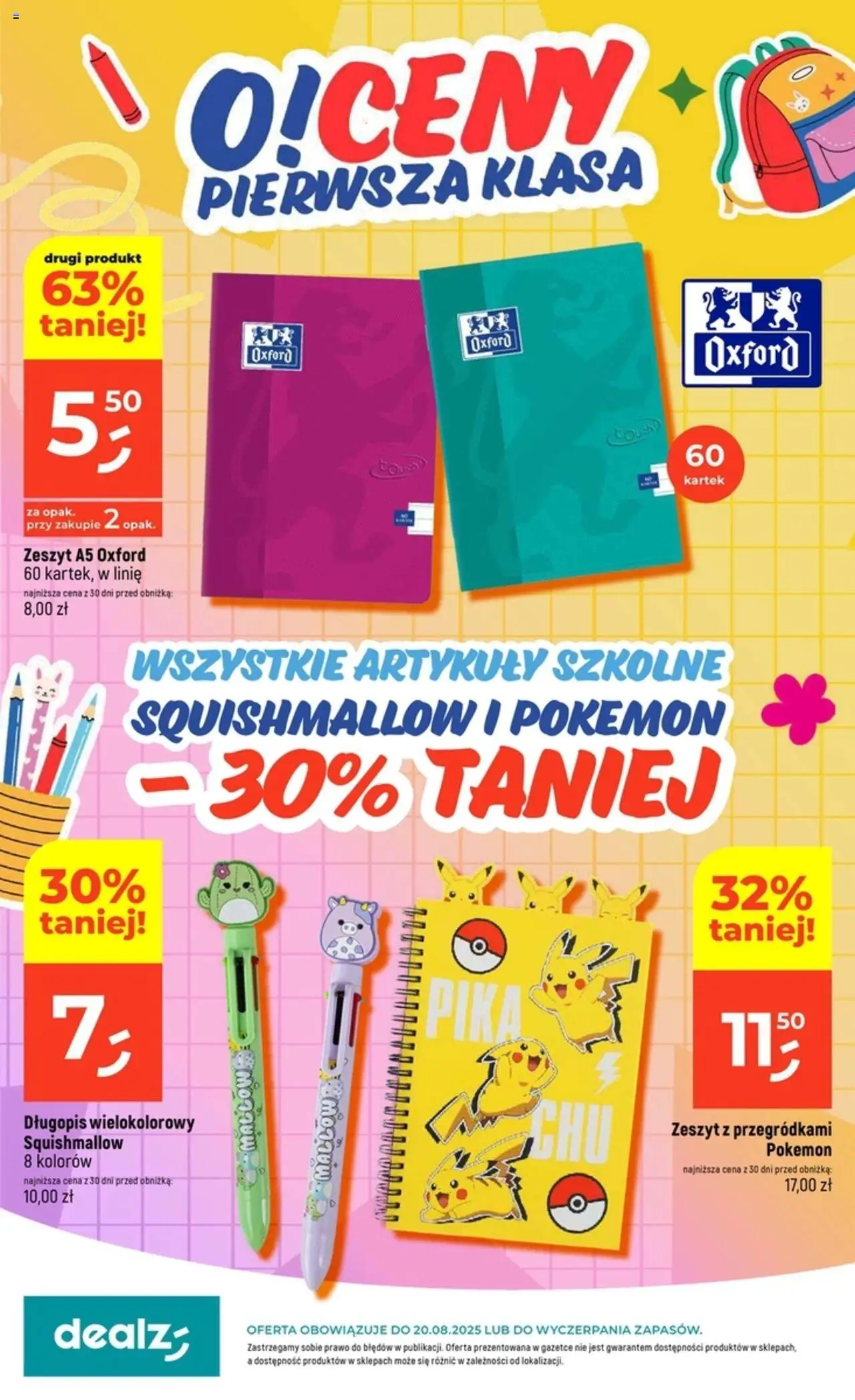 Dealz O!ceny pierwsza klasa od 18.08.2025 - Nowa Gazetka - Numer strony 1