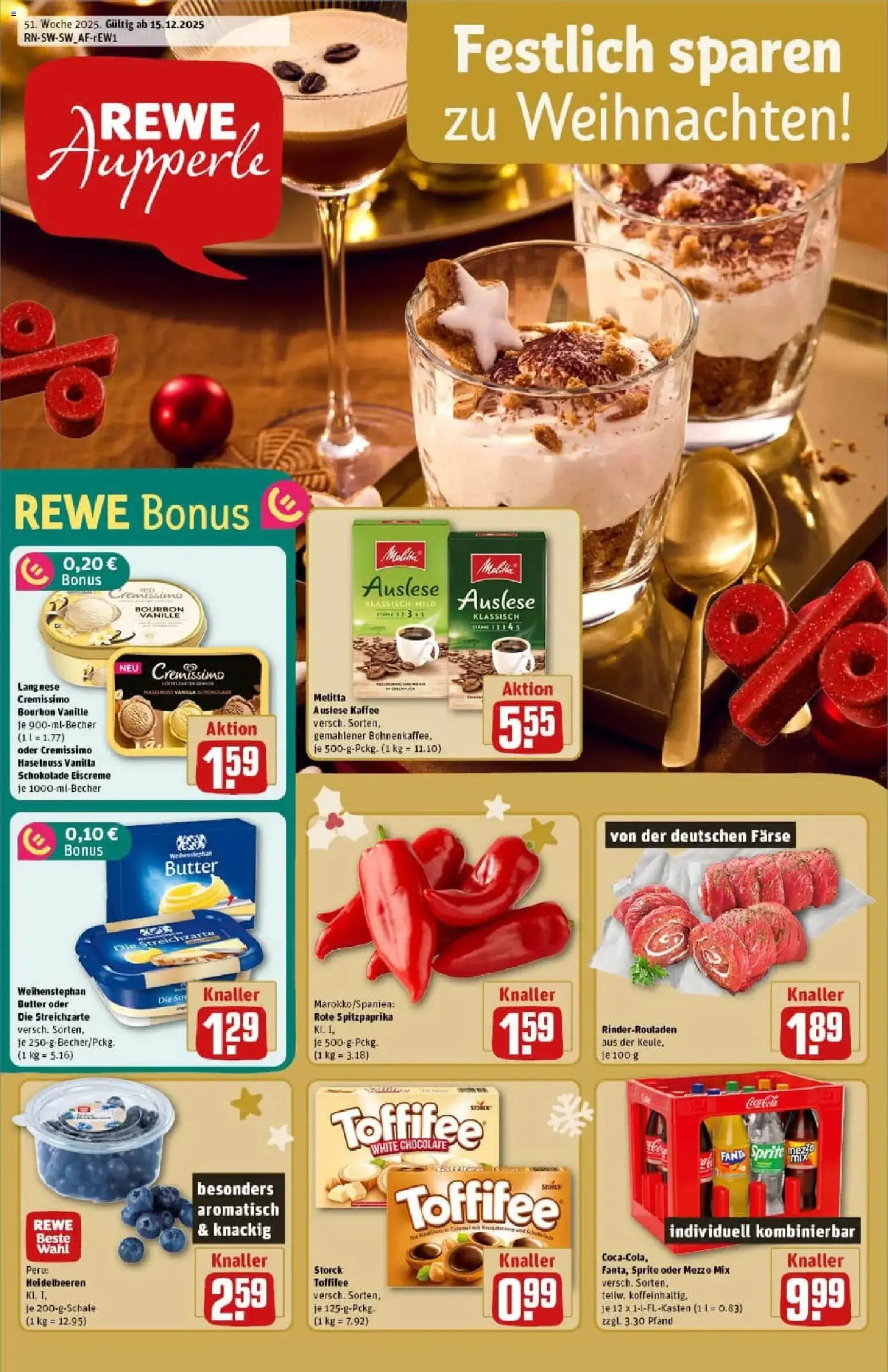 Vorschau von dem Prospekt des Geschäftes Rewe, gültig ab dem 15.12.2025