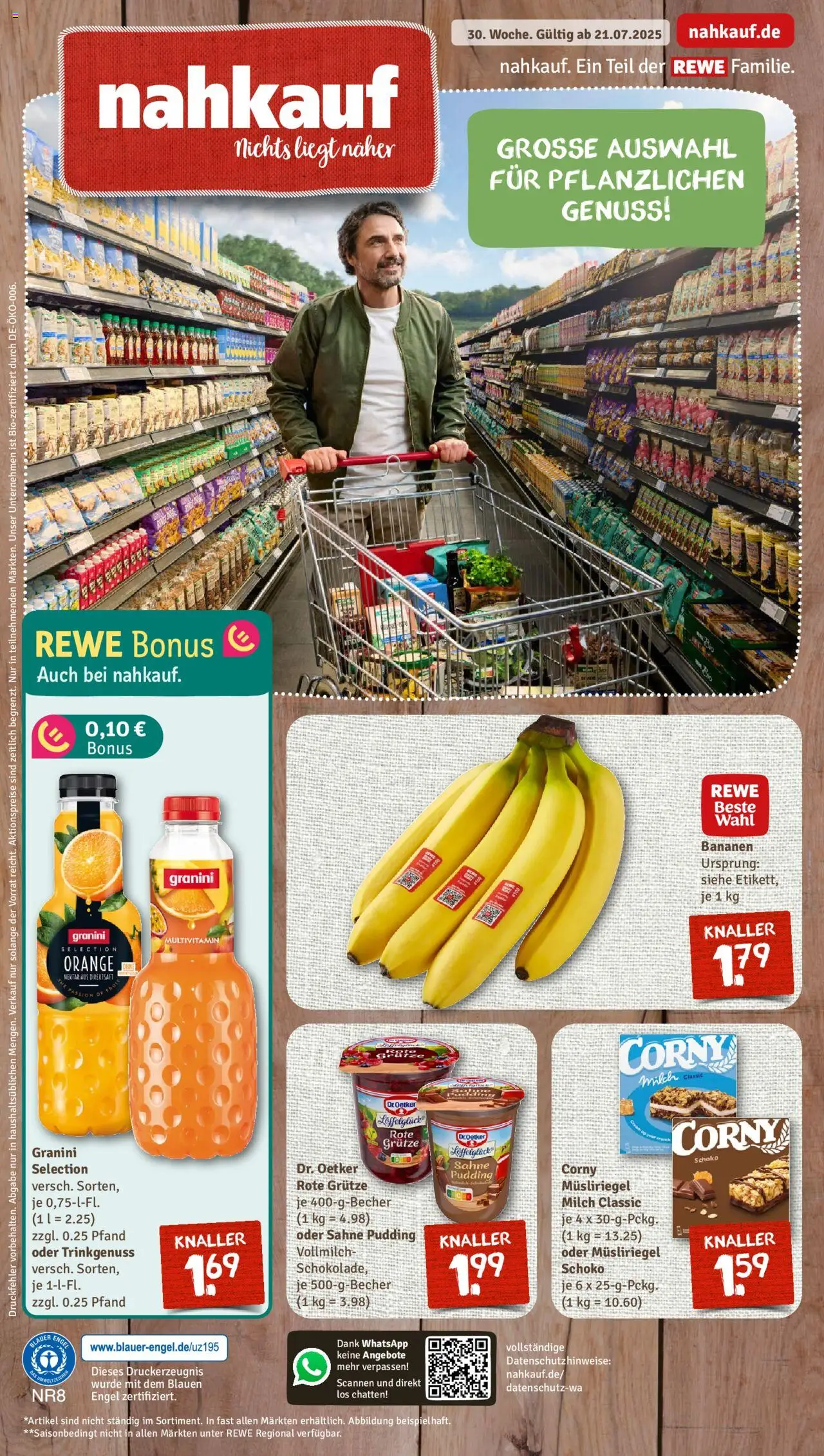 Nahkauf Prospekt (vom 20.07.2025 - 26.07.2025) - Bananen, Milch, Sahne, Pudding, Granini