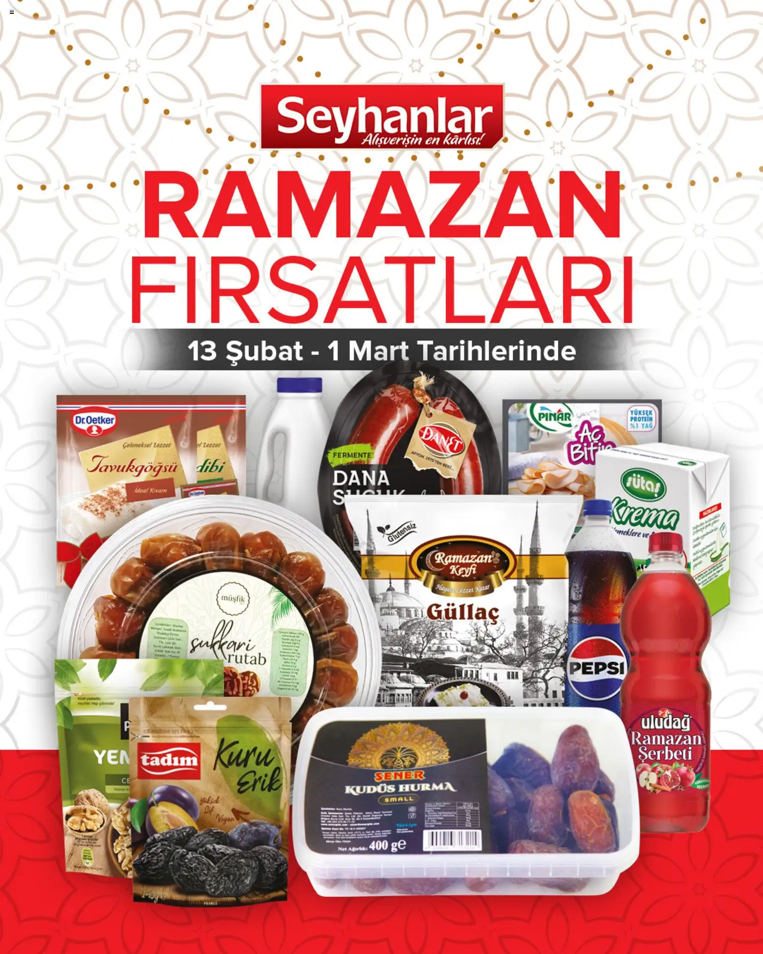 Seyhanlar Market Katalog 13.02.2026 - Broşürünün önizlemesi - Krema, Hurma, Yağ, Erik, Ağırlık