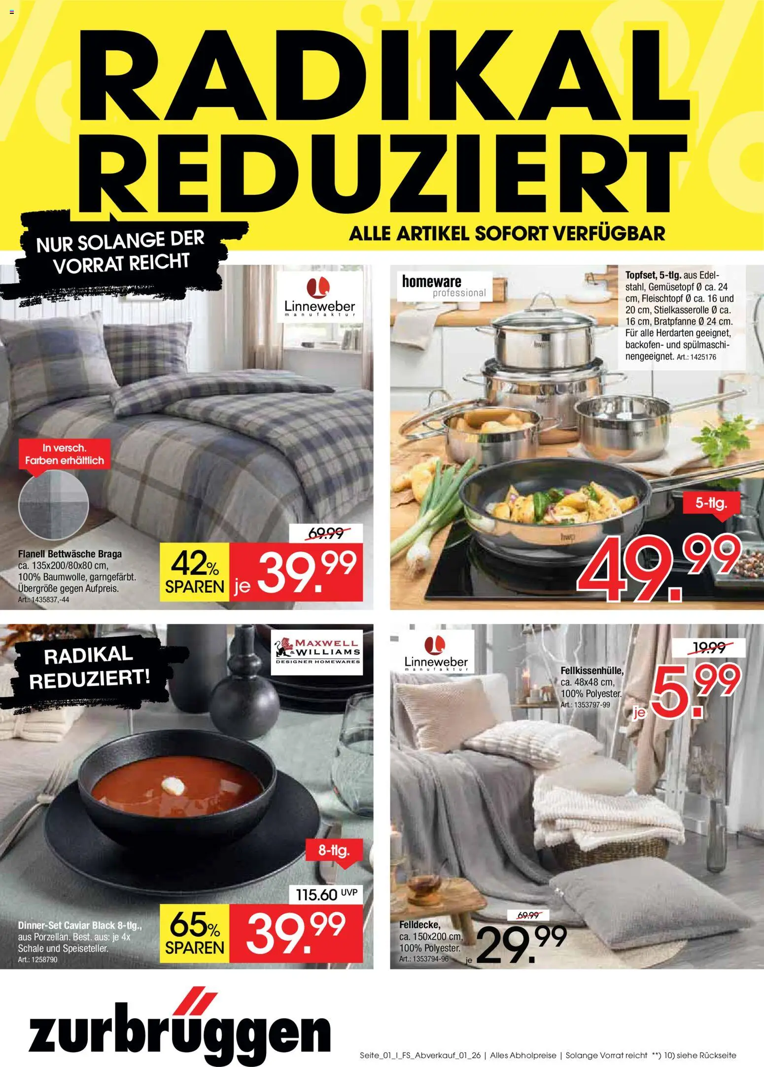 Vorschau von dem Prospekt des Geschäftes Zurbrüggen, gültig ab dem 16.03.2026 - Bettwäsche, Backofen