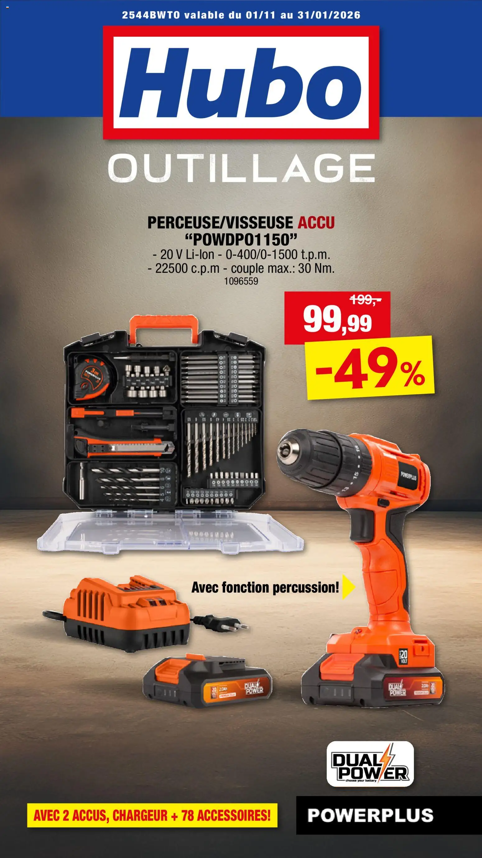 Voorbeeld van Publicité van winkel Hubo geldig vanaf 01/11/2025