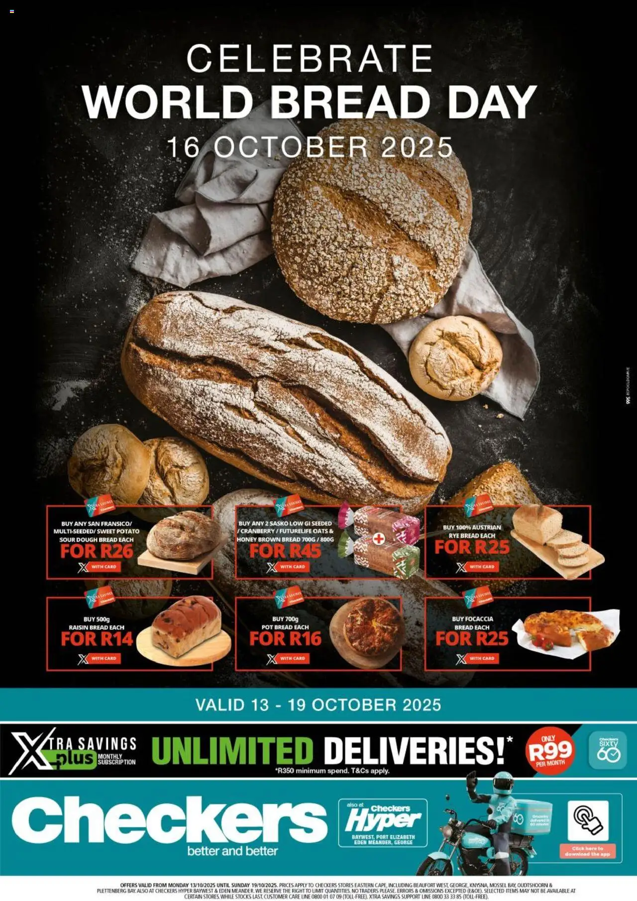Checkers Eastern Cape - World Bread Day Promotion 13/10 - 19/10/2025 >> Catalogue