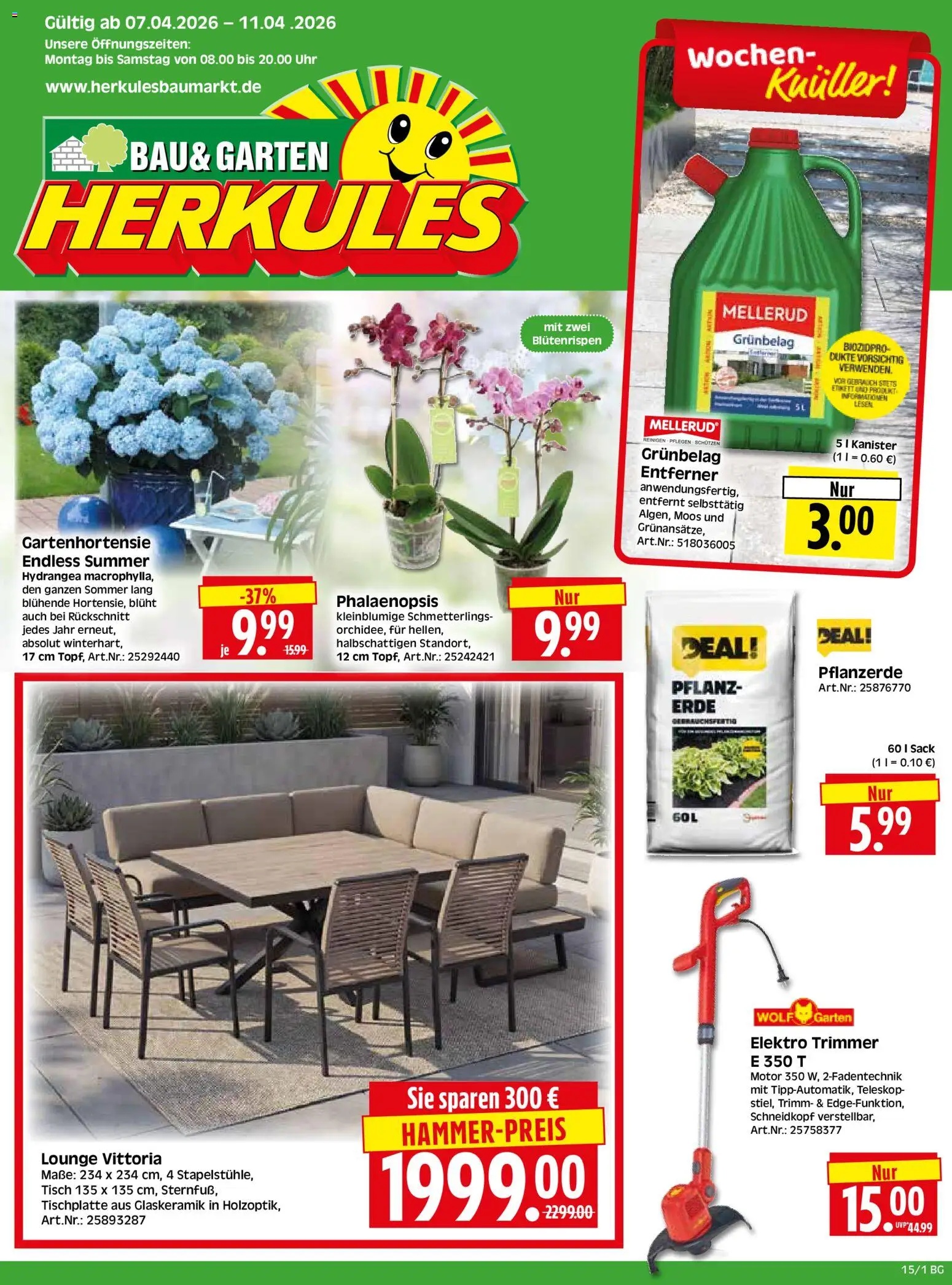 Vorschau von dem Prospekt des Geschäftes HERKULES, gültig ab dem 07.04.2026 - Uhr, Tisch, Pflanzerde