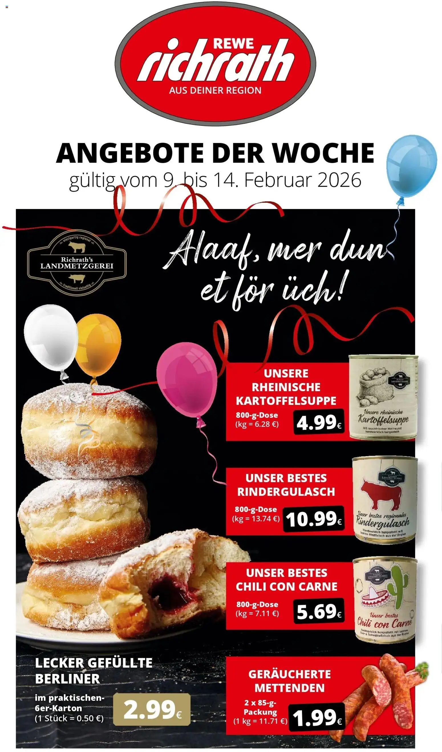 Vorschau von dem Prospekt des Geschäftes Rewe, gültig ab dem 09.02.2026