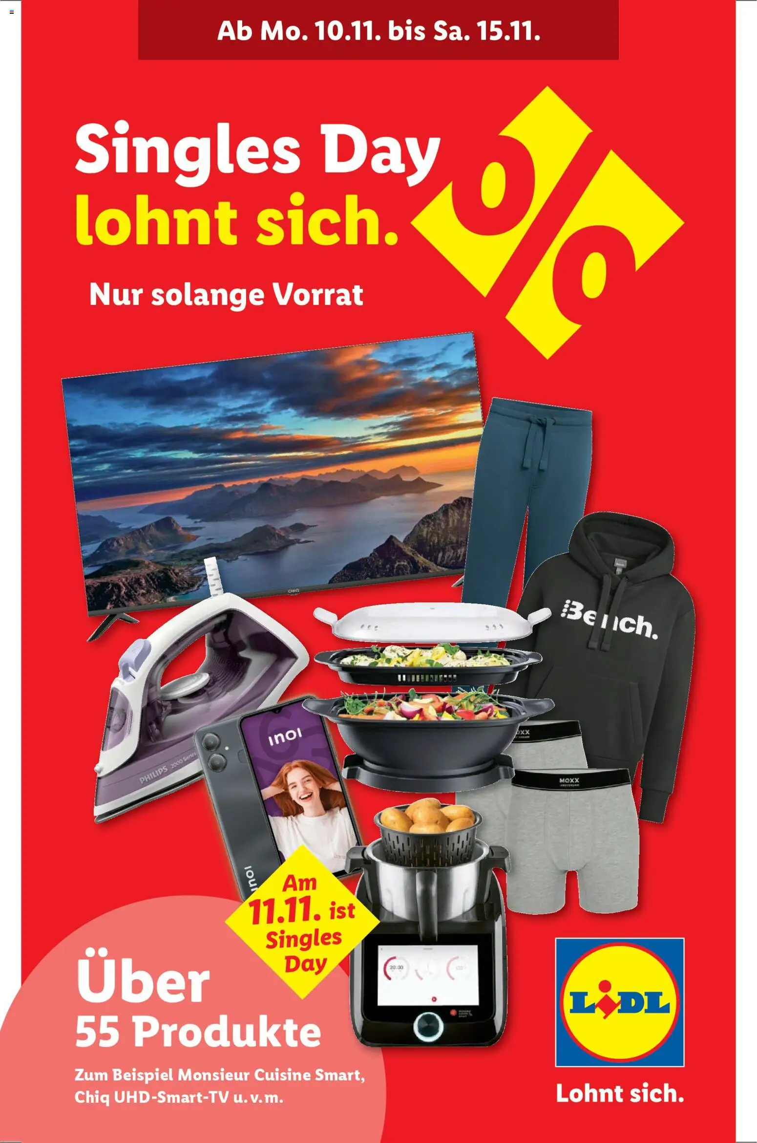 Vorschau des Merkblatts Aktionen Singles Day lohnt sich vom Shop Lidl gültig von 10.11.2025 bis 15.11.2025