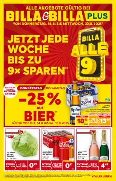 Vorschau der Angebote: Billa Oberösterreich gültig ab 14.08.2025