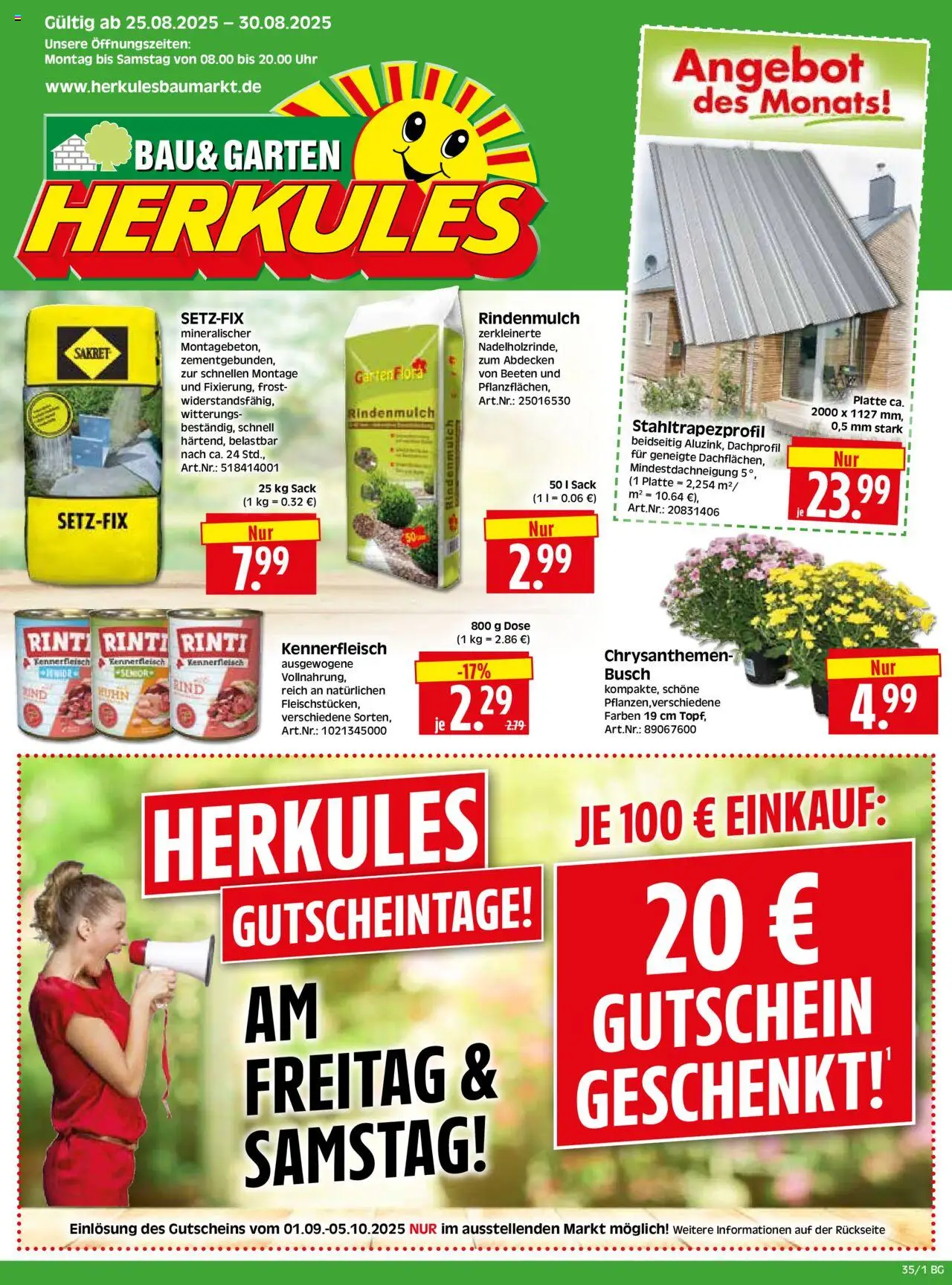 HERKULES Bau & Garten (vom 25.08.2025 - 30.08.2025) - Uhr, Rindenmulch