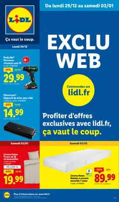 Prévisualisation de Catalogue les bonnes affaires de la semaine exclu web du magasin LIDL formulaire valide 29/12/2025