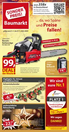 Vorschau von dem Prospekt des Geschäftes Sonderpreis Baumarkt, gültig ab dem 01.11.2025
