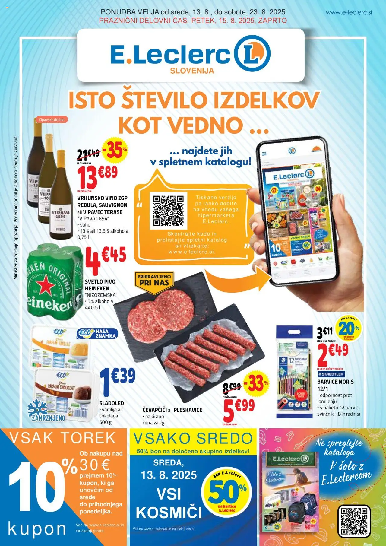 E.leclerc Katalog od 13.08.2025 - aktualna ponudba - stran 1