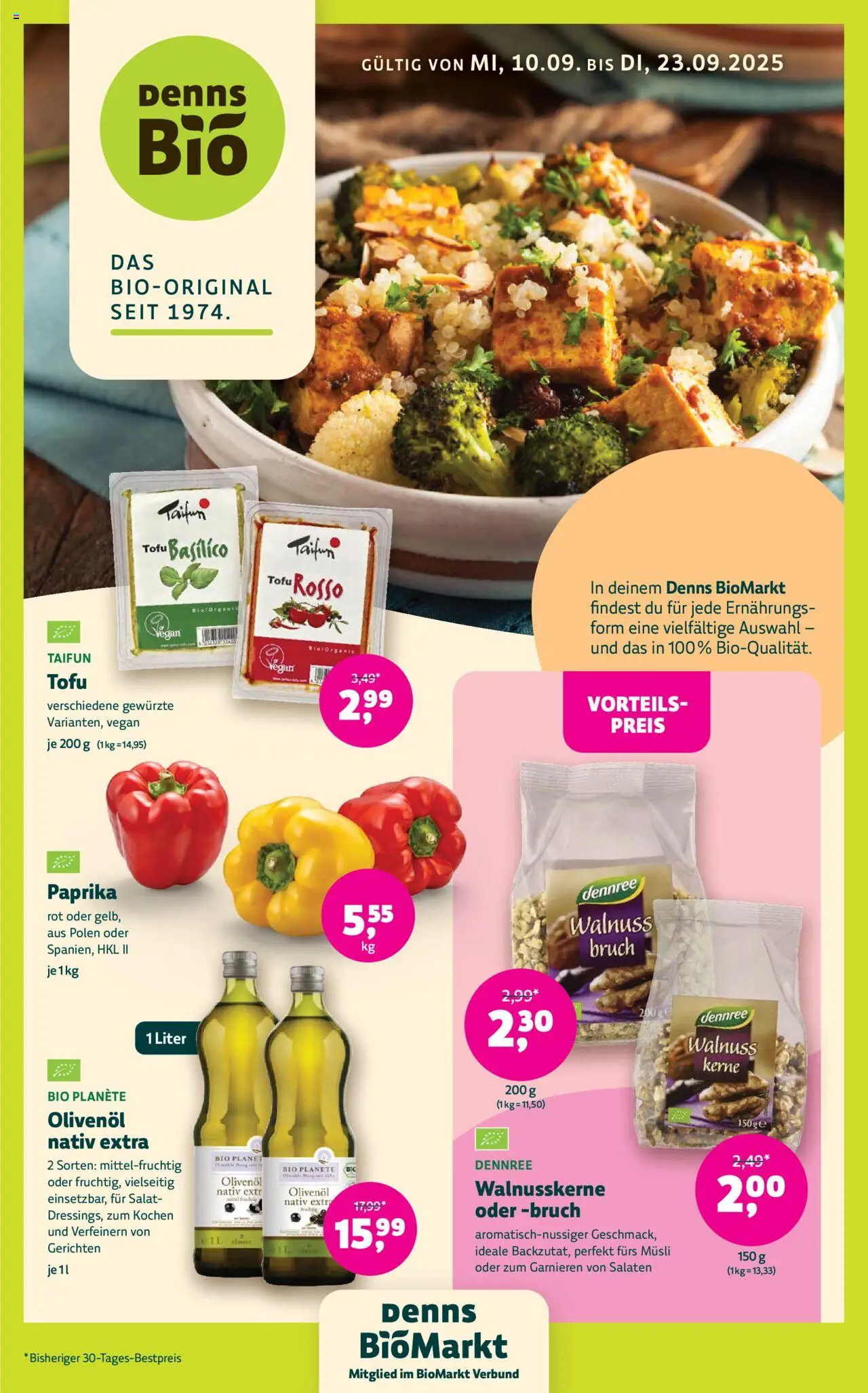 BioMarkt Prospekt (vom 10.09.2025 - 23.09.2025) - Salat, Paprika, Paprika rot, Olivenol, Musli