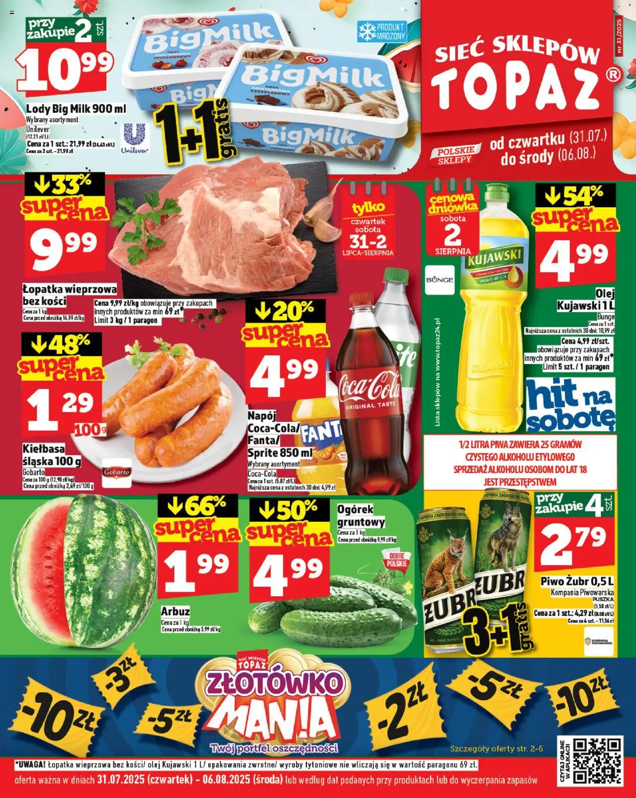 Topaz Gazetka od 31.07.2025 - Nowa Gazetka - Numer strony 1