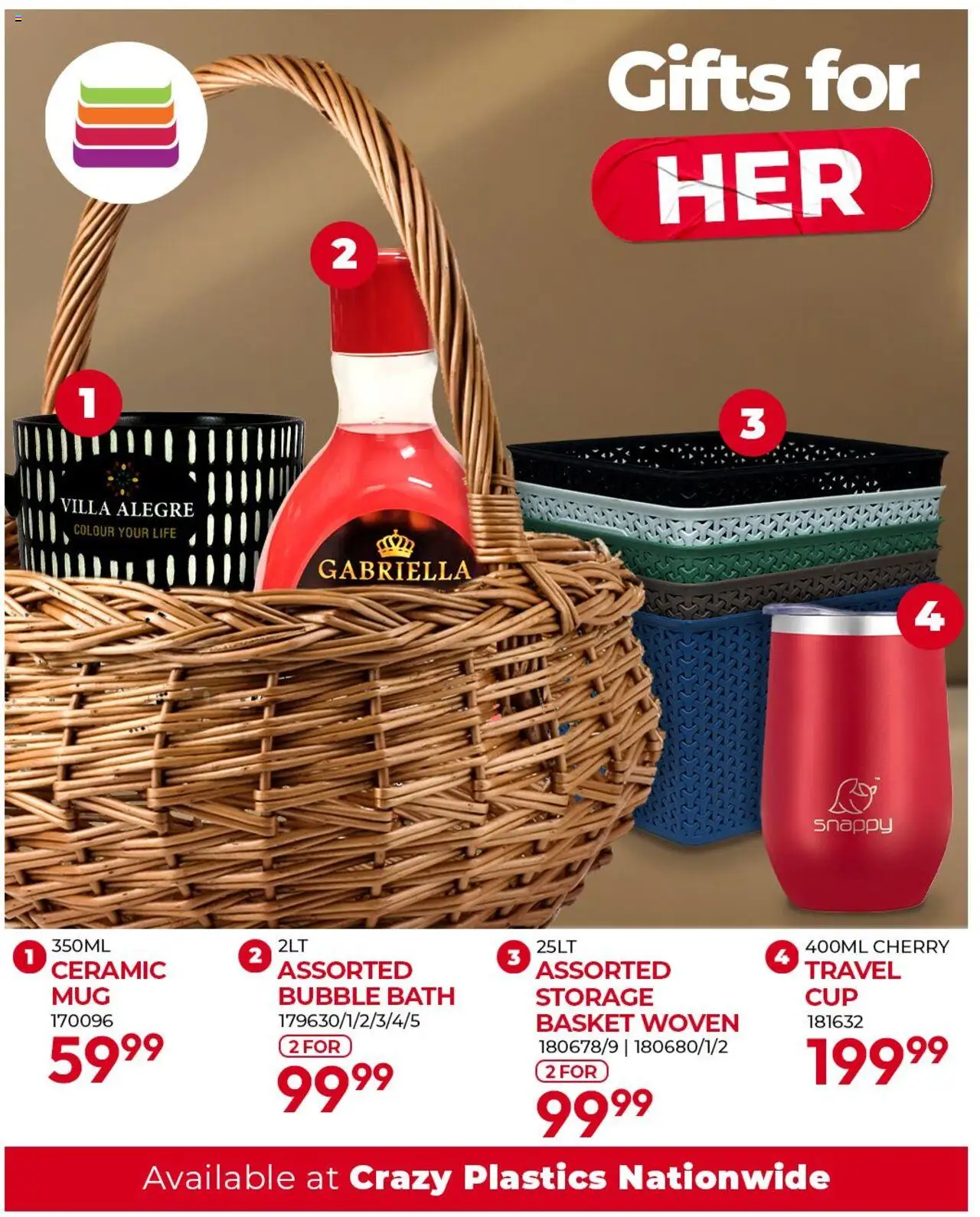 Crazy Plastics Women’s Month Gifts from 07/08 - 09/08/2025 > Promotions - Bath, Basket