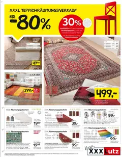 Vorschau der Angebote: XXXLutz Teppich Räumungsverkauf gültig ab 22.12.2025