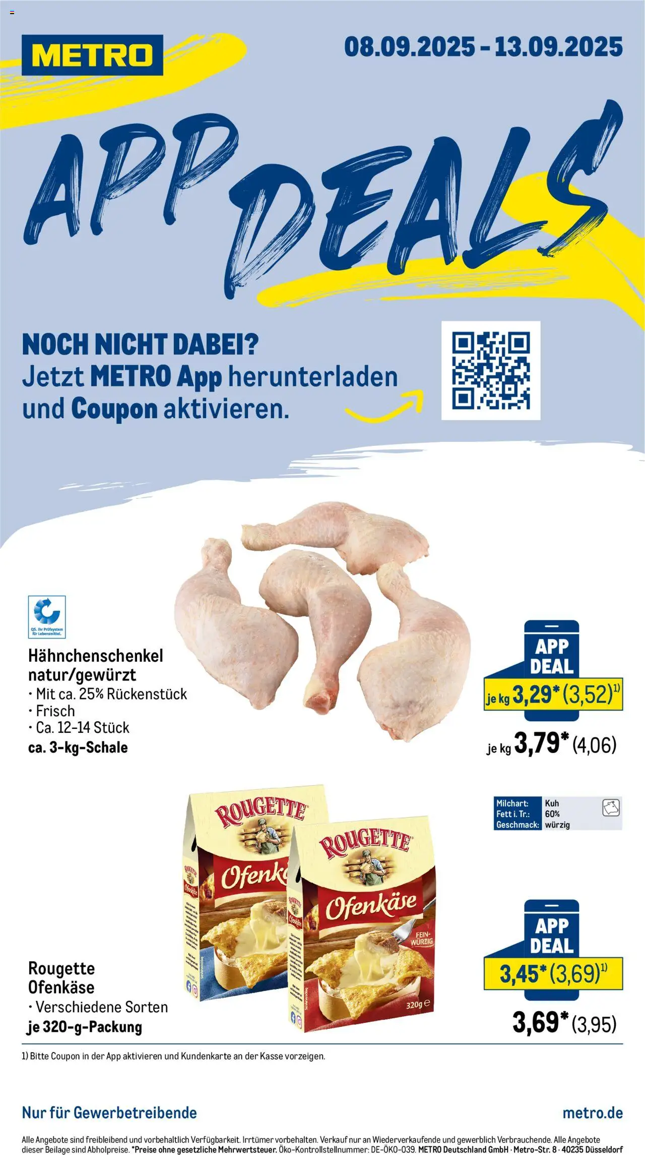 Metro Prospekt ab 08.09.2025 - App Deals - Hahnchenschenkel